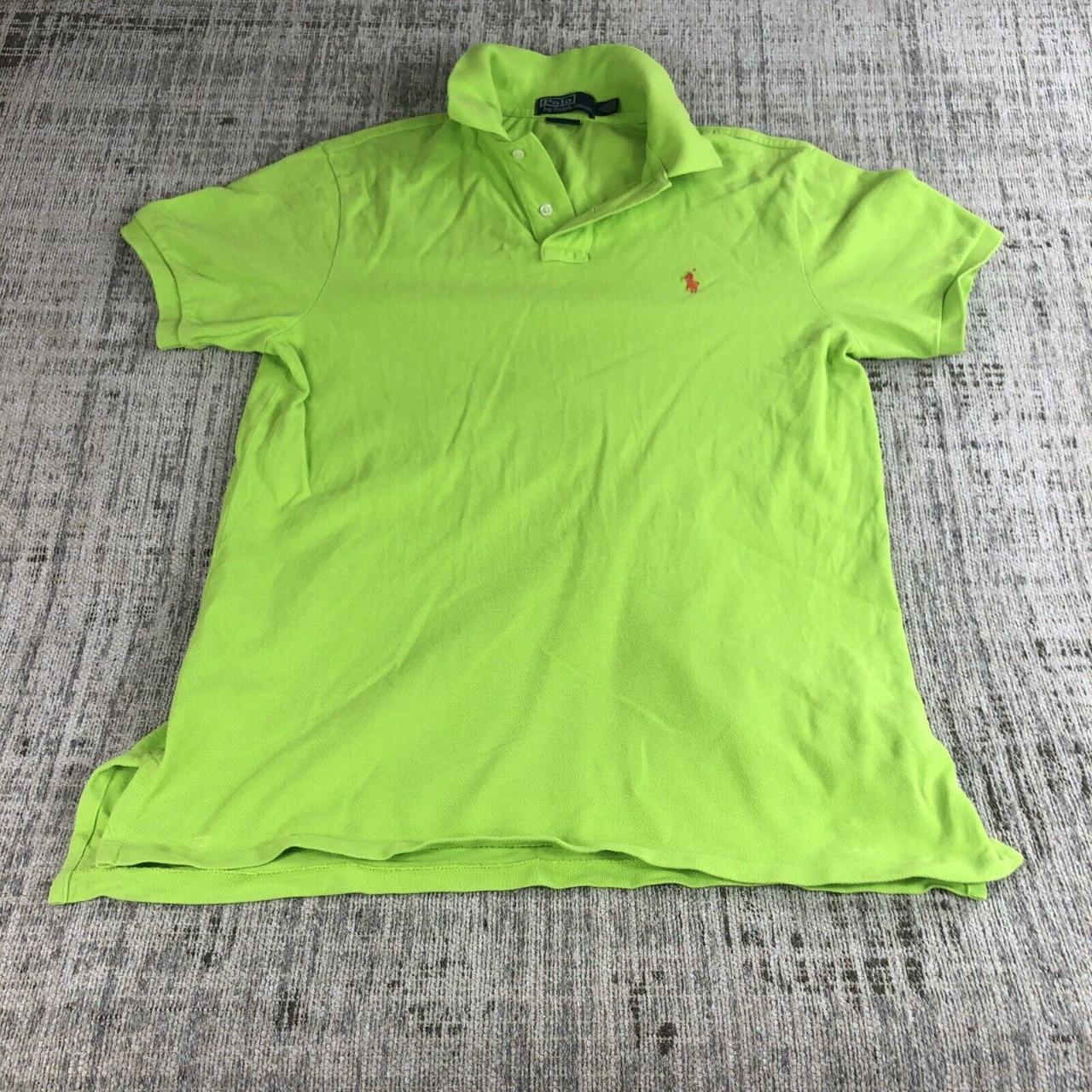 Ralph Lauren green Polo Shirt Adult large orange... - Depop