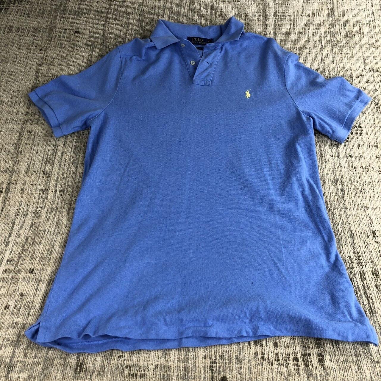 Ralph Lauren blue Polo Shirt med Adult yellow Pony... - Depop