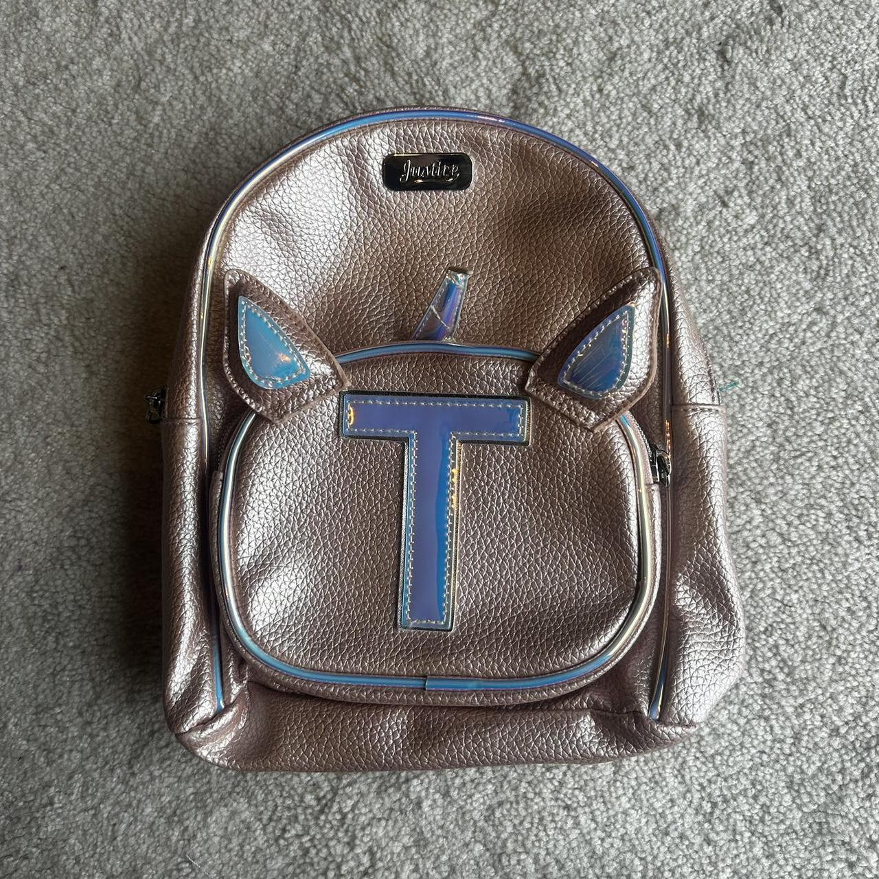 Justice Mini School Backpack Girls Initial T Unicorn Depop