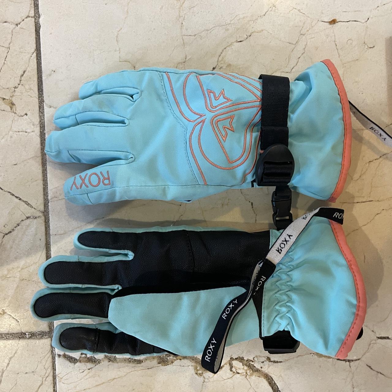 Blue Roxy ski gloves fit age 13/14 Depop