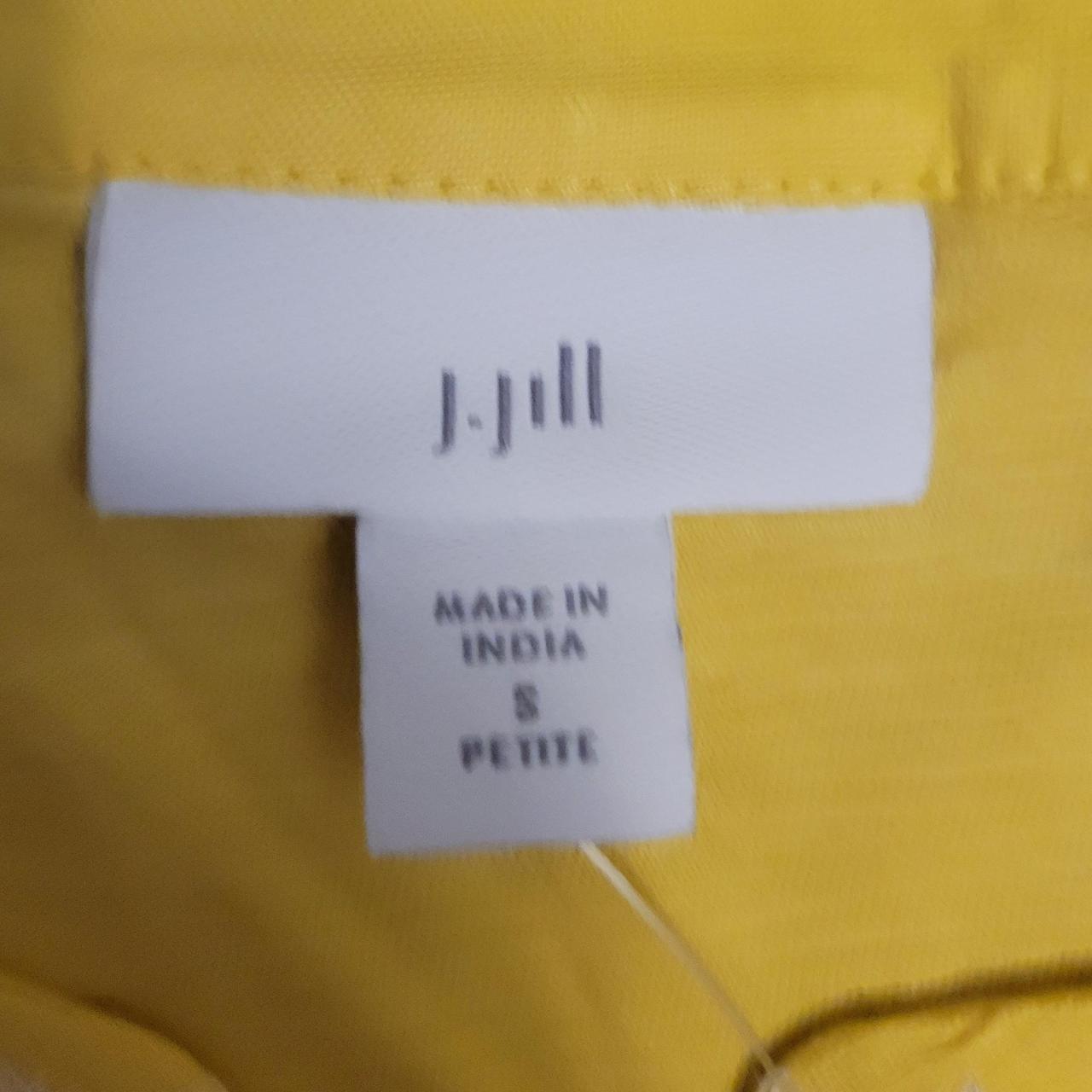J. Jill Petite Yellow Embroidered Short Sleeve - Depop