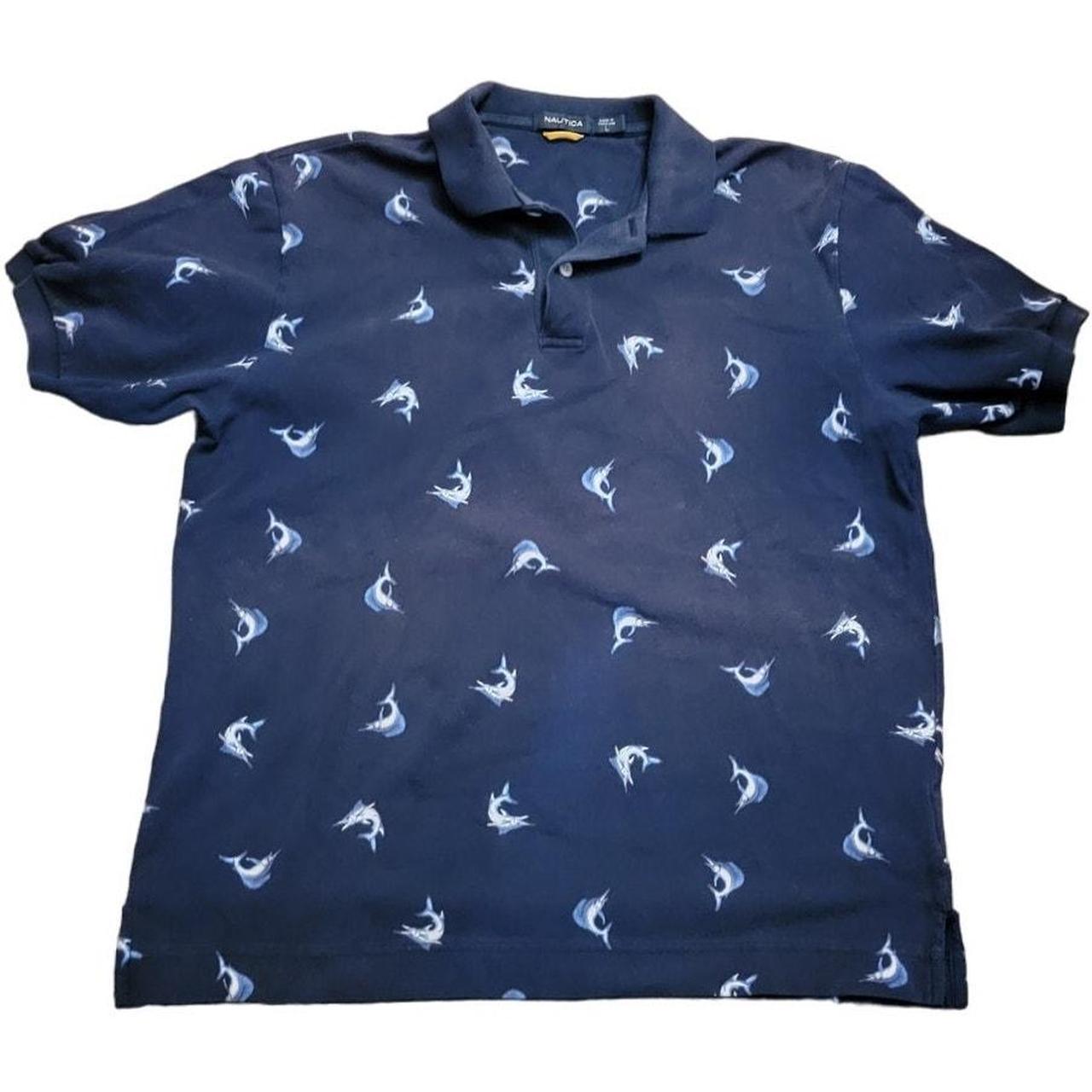Polo shirt with swordfish logo hotsell