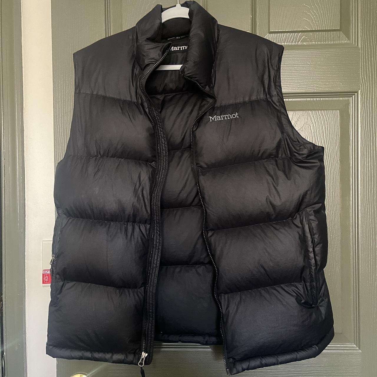 Marmot Black puffer vest | Depop