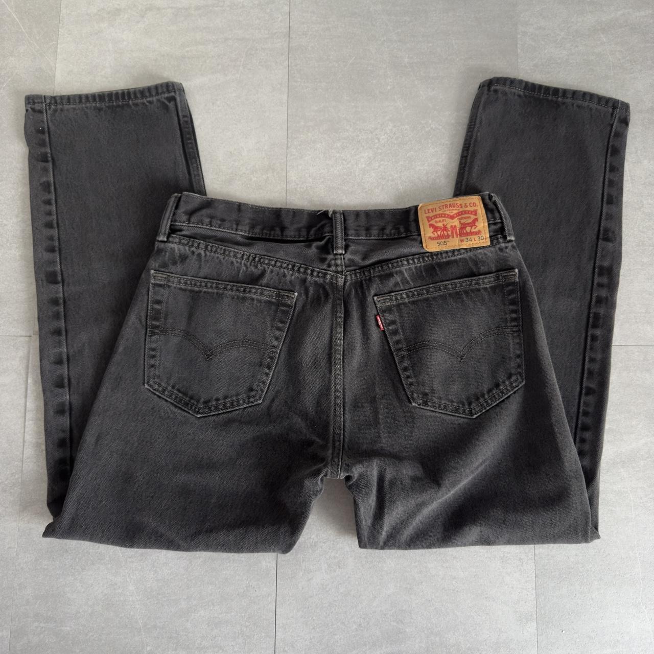 Black Levi 505 Straight Leg Jeans waist: 18 ... | Depop