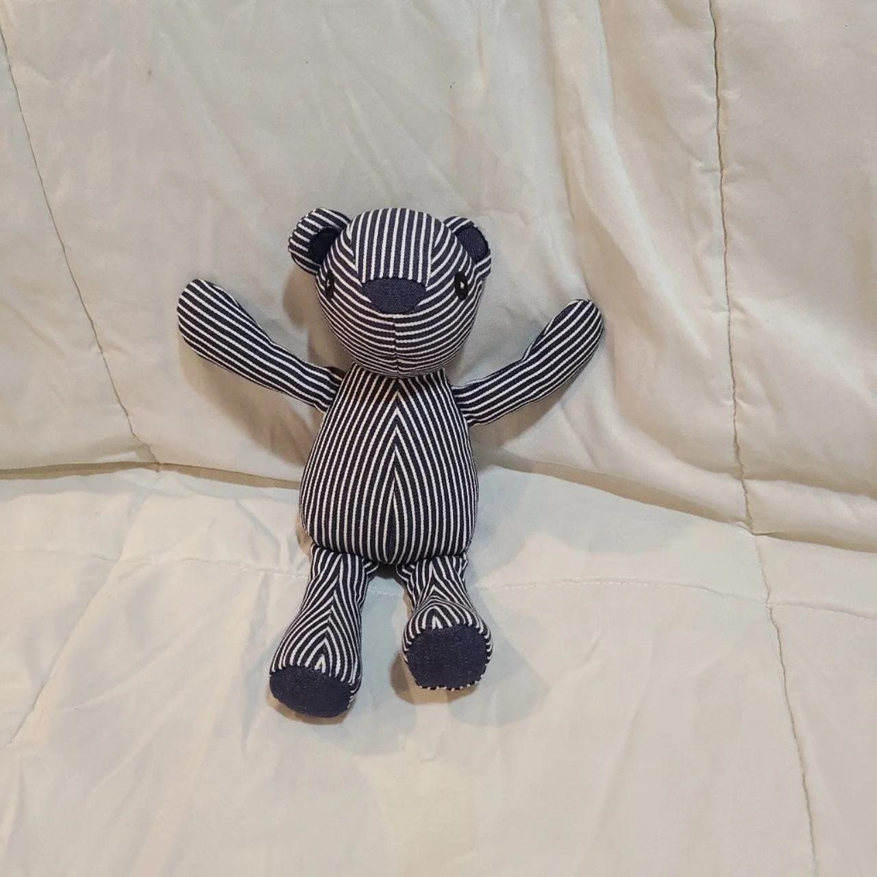 OSHKOSH B'GOSH HICKORY DENIM STRIPED BLUE TEDDY BEAR | Depop