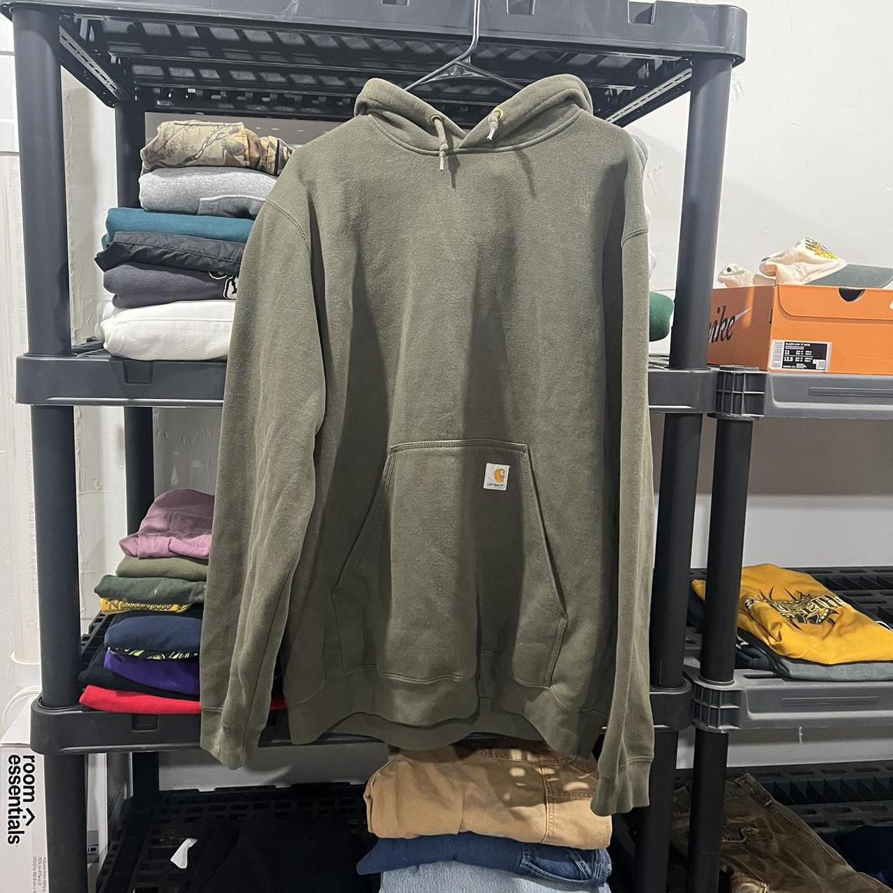 Olive green carhartt hoodie Large - “loose... - Depop