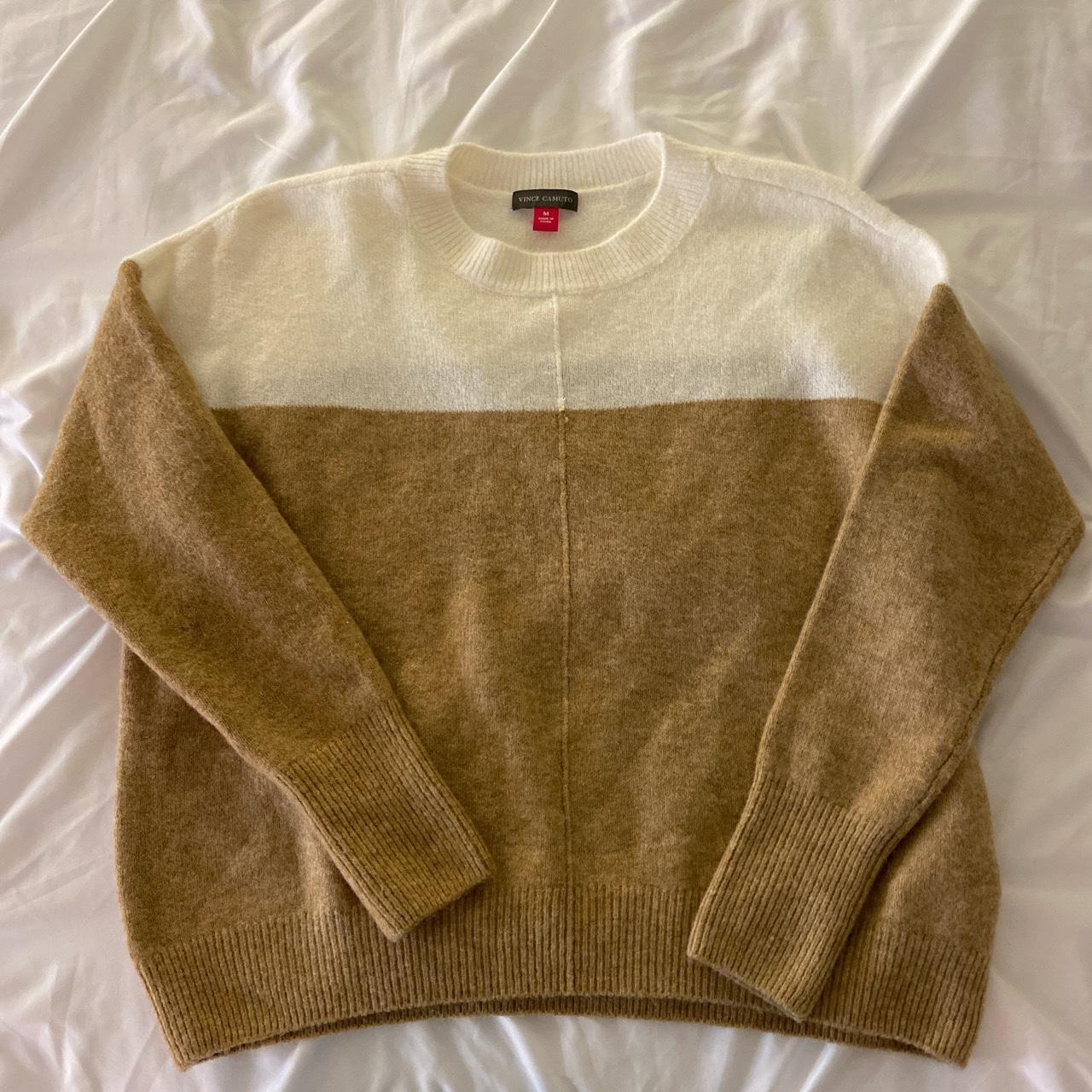 Vince Camuto Brown Crewneck Sweaters