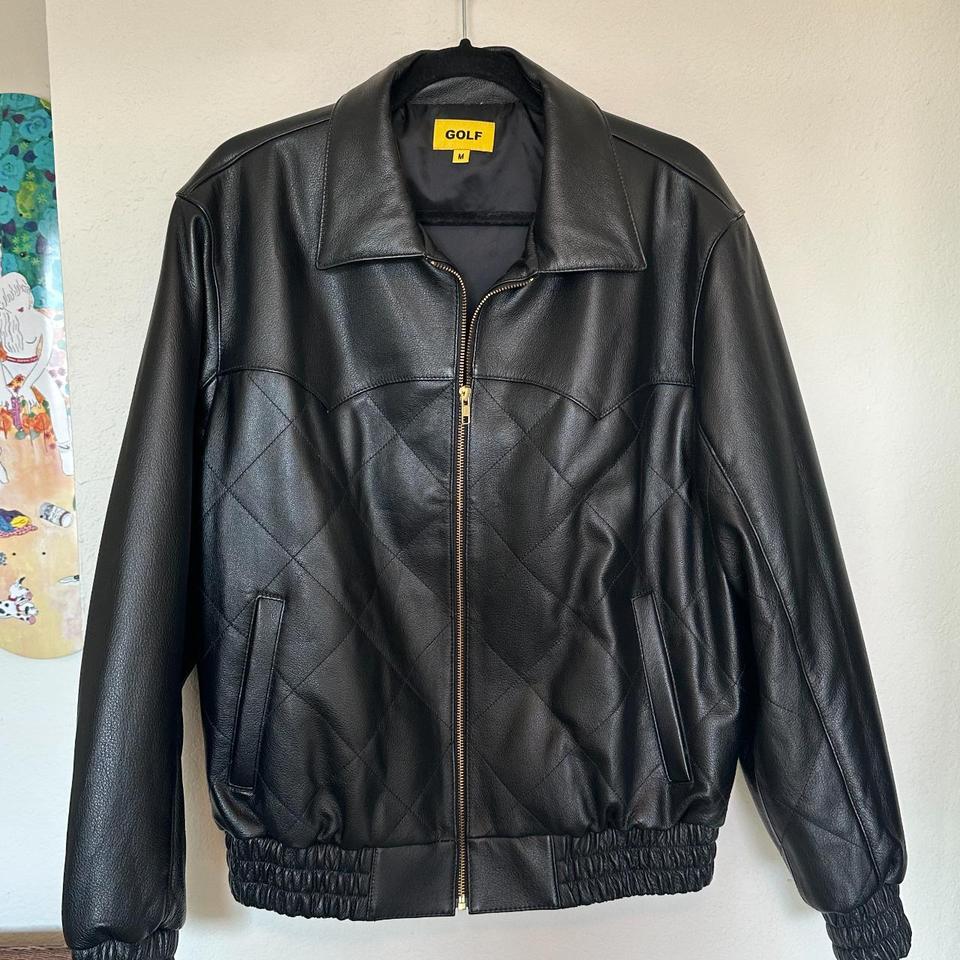 QUILTED LEATHER JACKET by GOLF WANG Winter 2021 - Depop