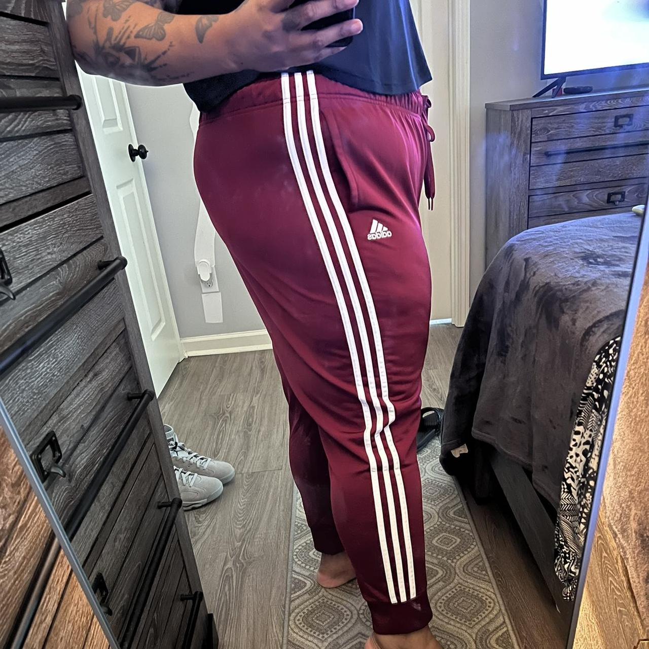 Adidas fashion burgundy sweatpants