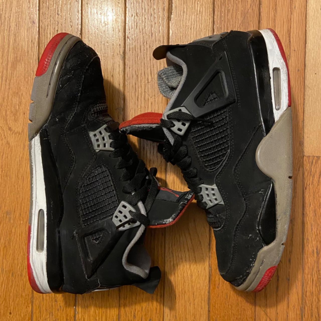 Jordan black cement “Bred” 4s Size 9.5... - Depop