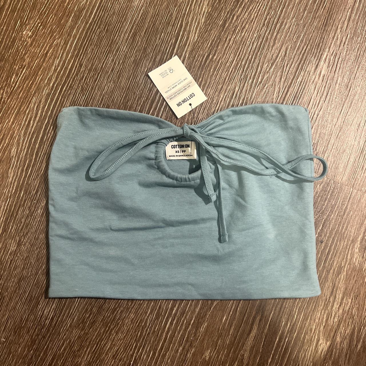 light blue keyhole halter top, cotton:on, never worn - Depop
