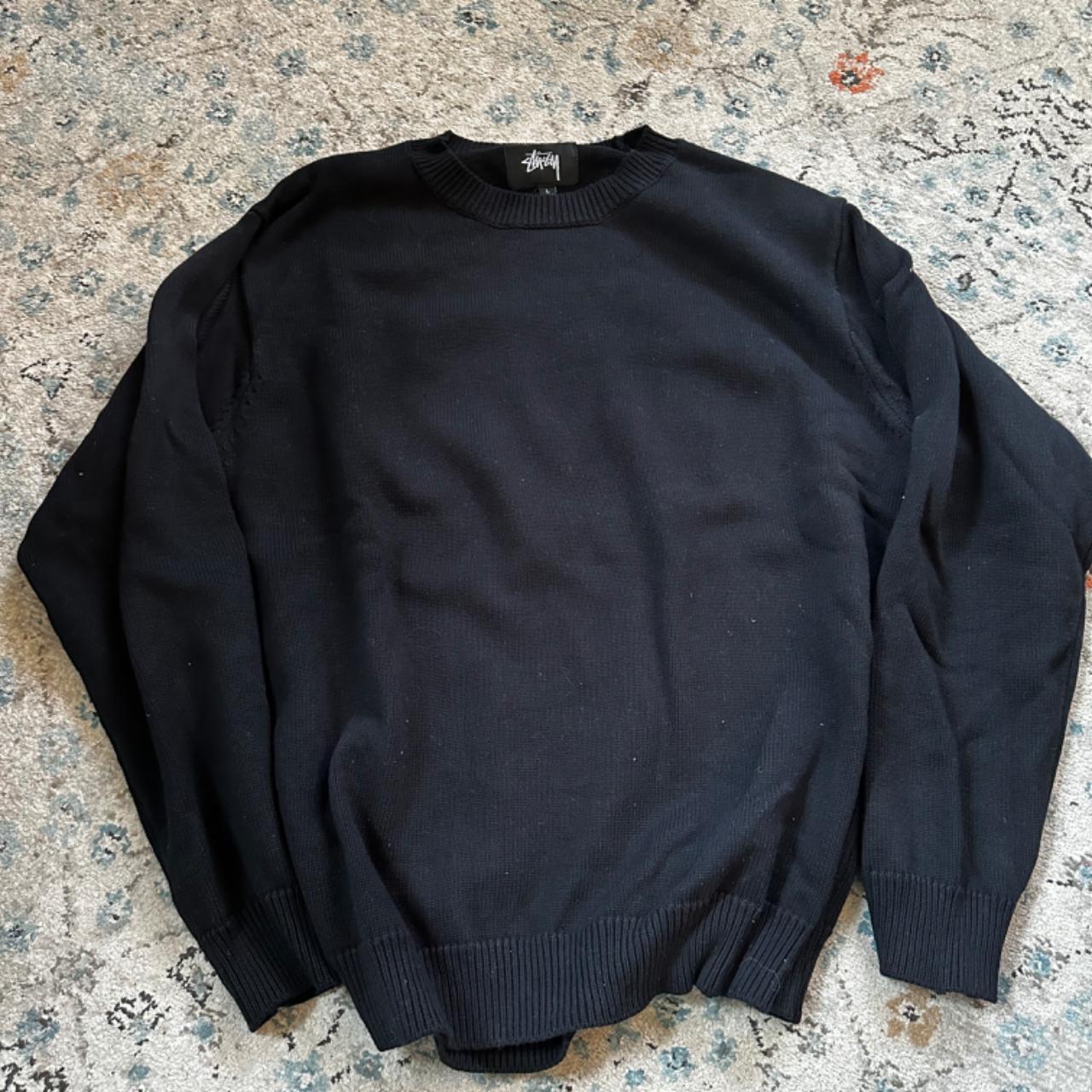 Vintage style STUSSY knit sweater Crown design back | Depop