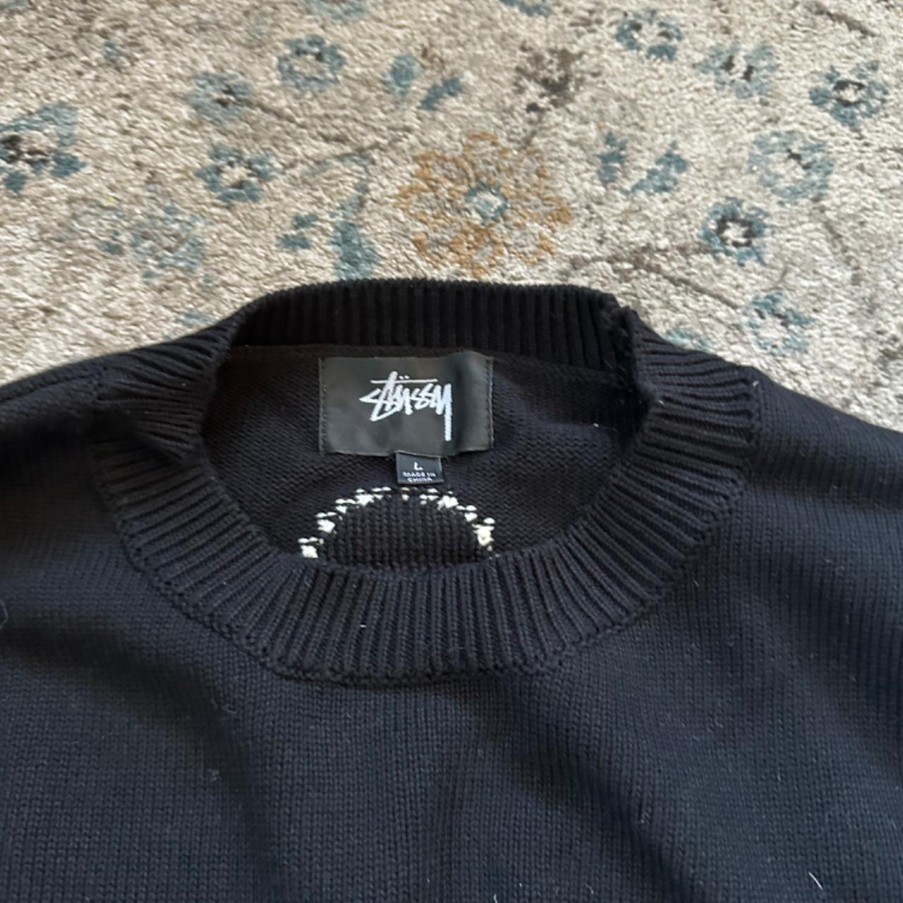 Vintage style STUSSY knit sweater Crown design back | Depop Vintage style STUSSY knit sweater Crown design back | Depop