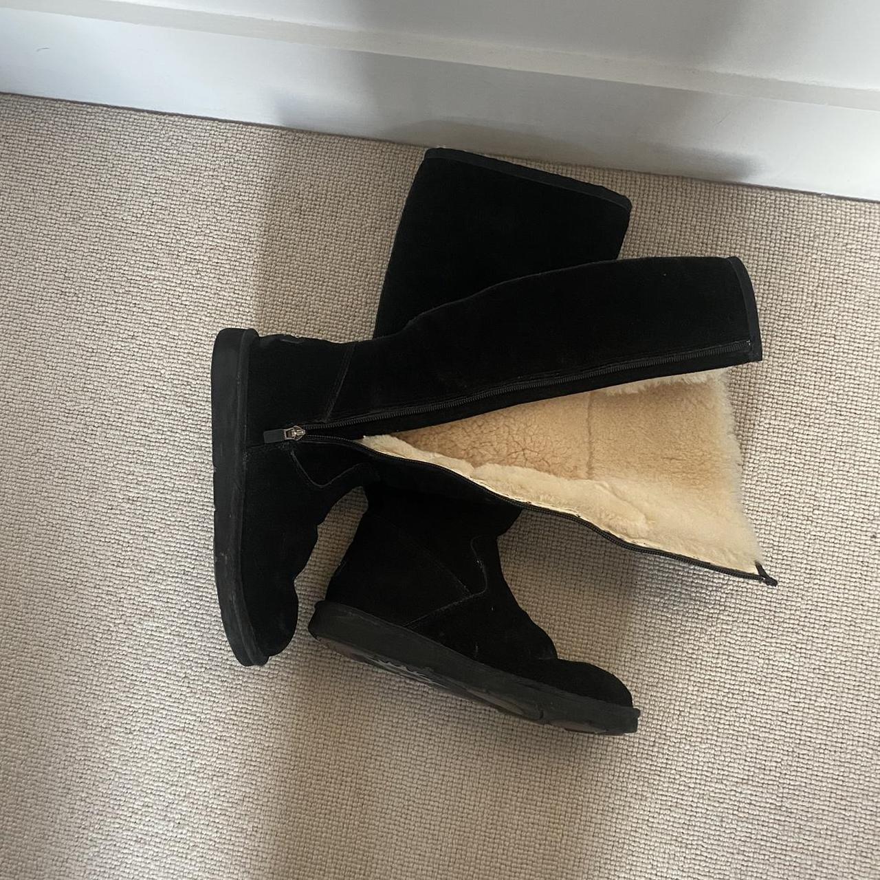 Black ugg best sale boots with zipper