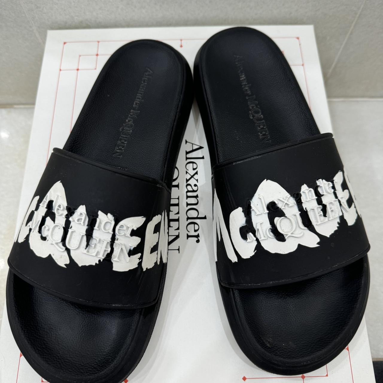 Alexander McQueen black and white slides. With box. Depop