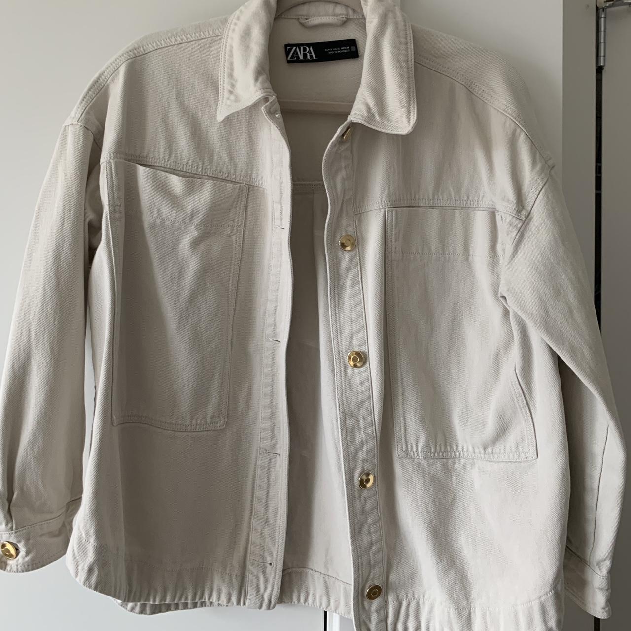 Zara white denim jacket. Size S. Very versatile,... - Depop