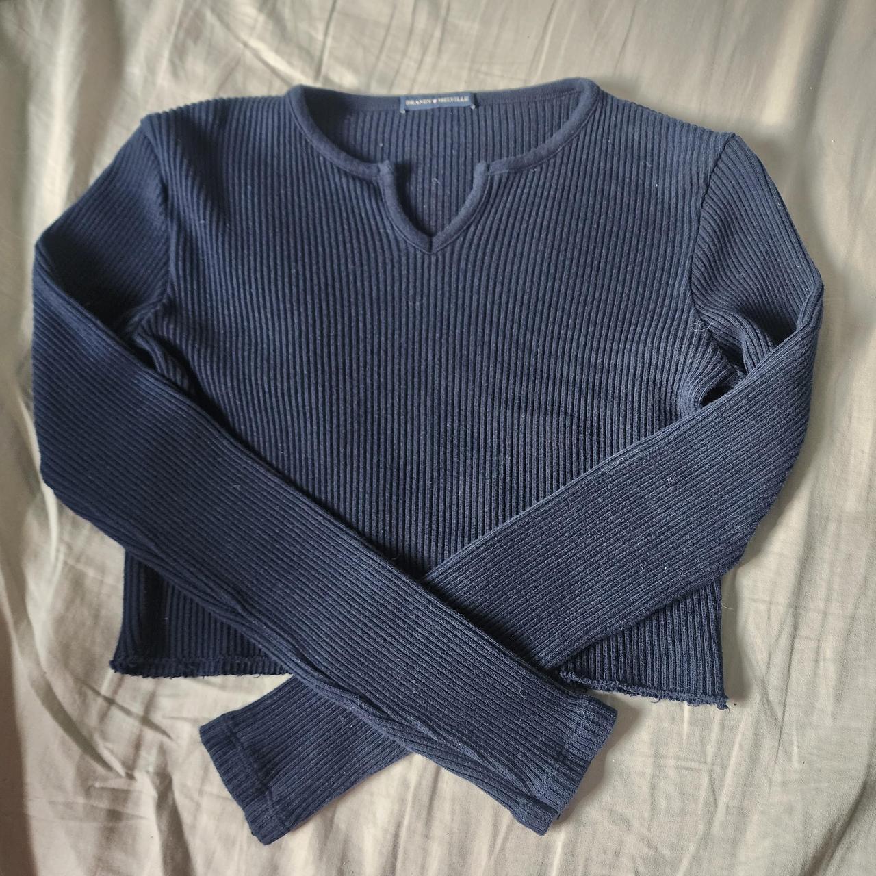 - brandy melville navy blue long sleeve top - 15... - Depop