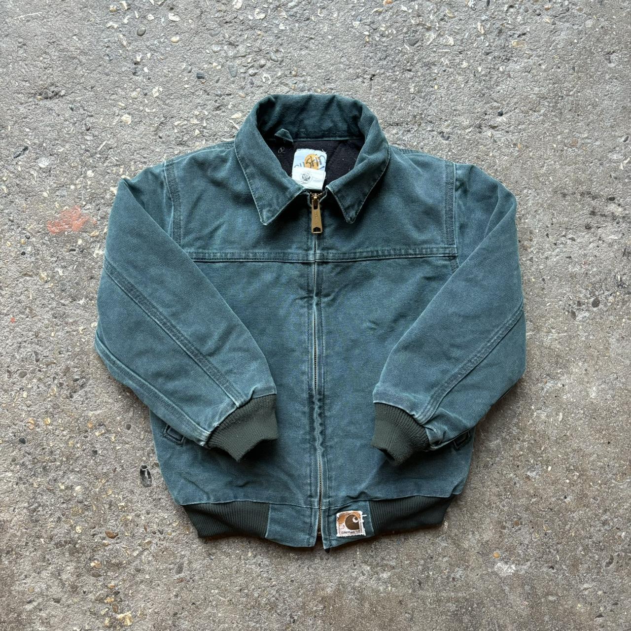 Vintage 90s Teal Carhartt Kid’s Jacket Made in USA... - Depop