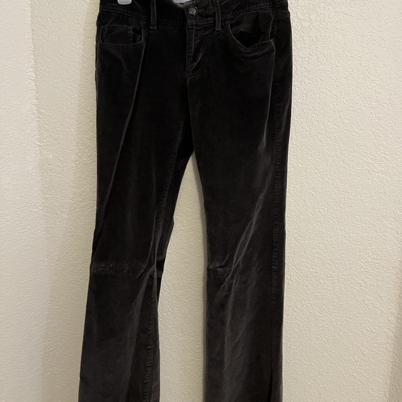 Banana Republic dark grey size 2 velvet flared jeans - Depop