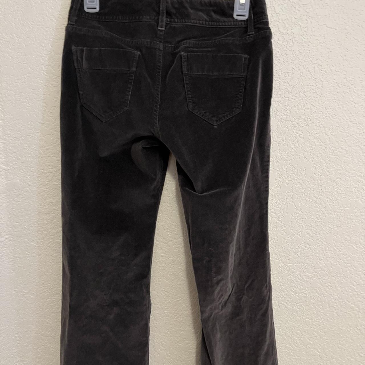 Banana Republic dark grey size 2 velvet flared jeans - Depop