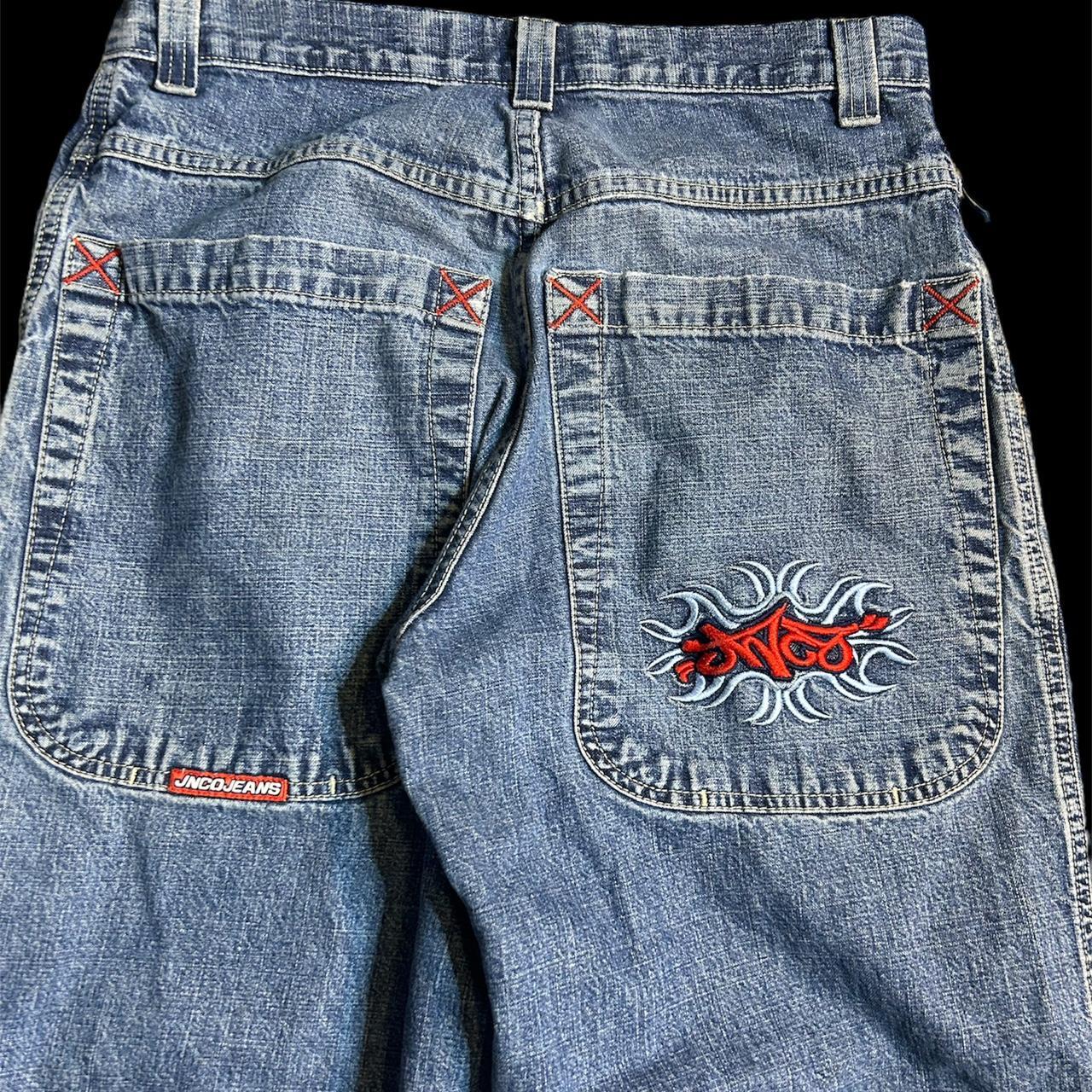 Rare jncos, jnco tribal jeans, 32x32, baggy,... - Depop