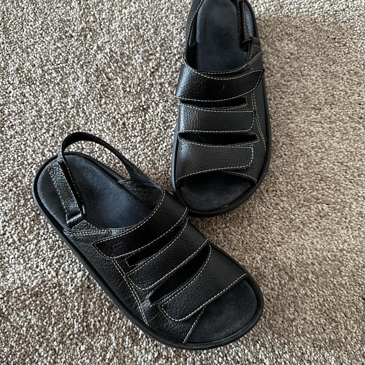 Black Wolky Sandals Velcro Straps To Put Them On Depop 