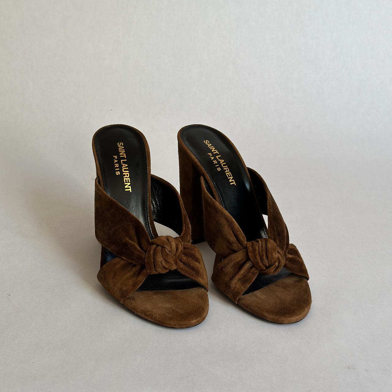Saint Laurent Bianca Knot Suede Leather Brown