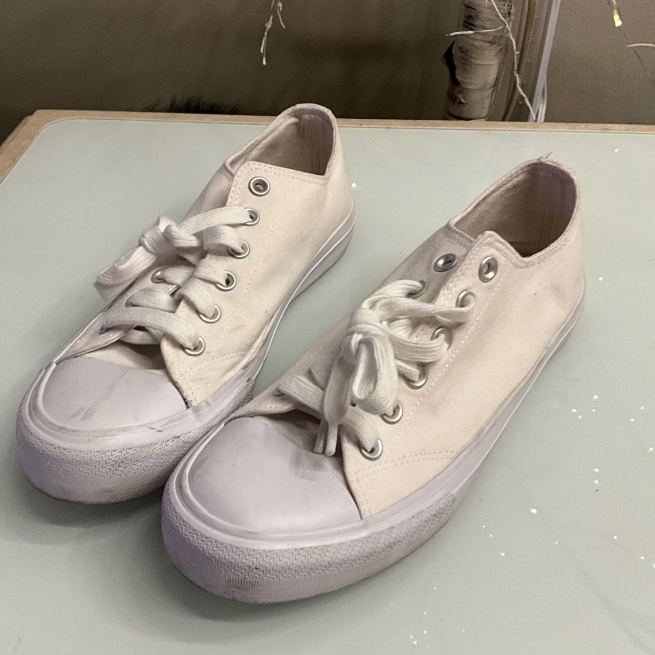 Canvas Shoes Twin Gore Sneakers Nothing New Basic White Canvas