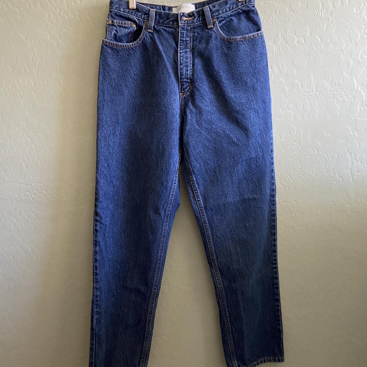 LL Bean Dark Wash Relaxed Fit Size 12 Inseam... - Depop