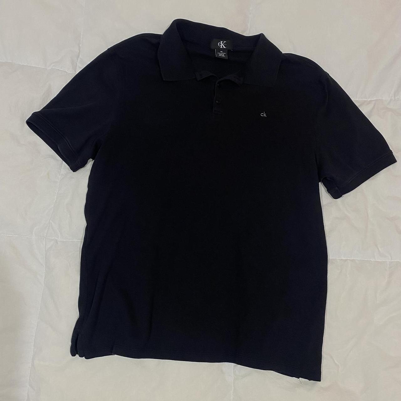 Black Calvin Klein Polo Shirt ————— Size:... - Depop