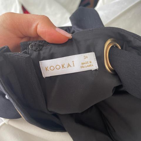 elegant black kookai top with gold accents size - Depop
