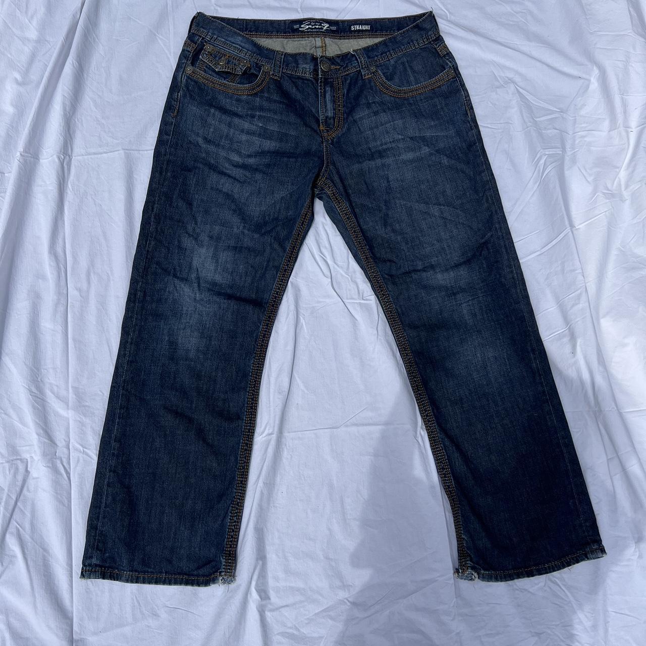 Seven vintage dark blue jeans embroidered Depop