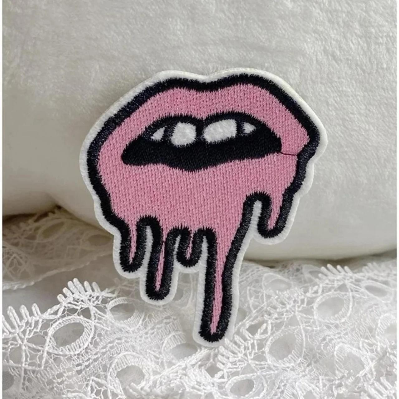 Iron on Patch melting Lips mouth -C2 Brand... - Depop