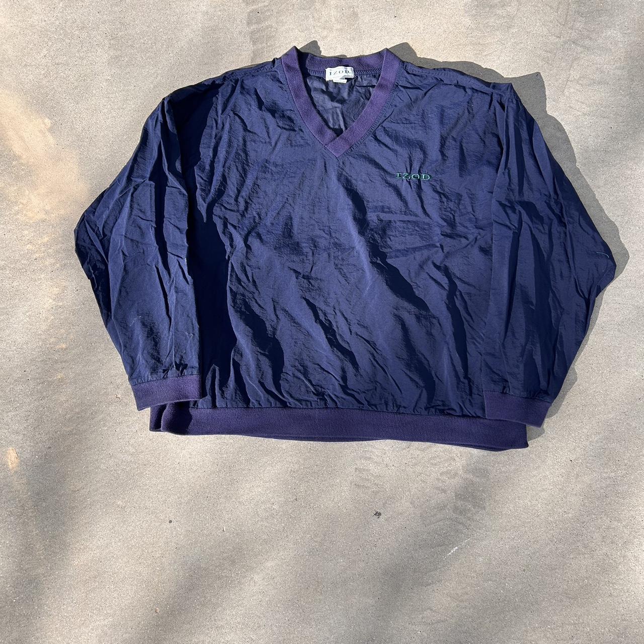 Vintage purple izod windbreaker/ pullover sweater!... - Depop