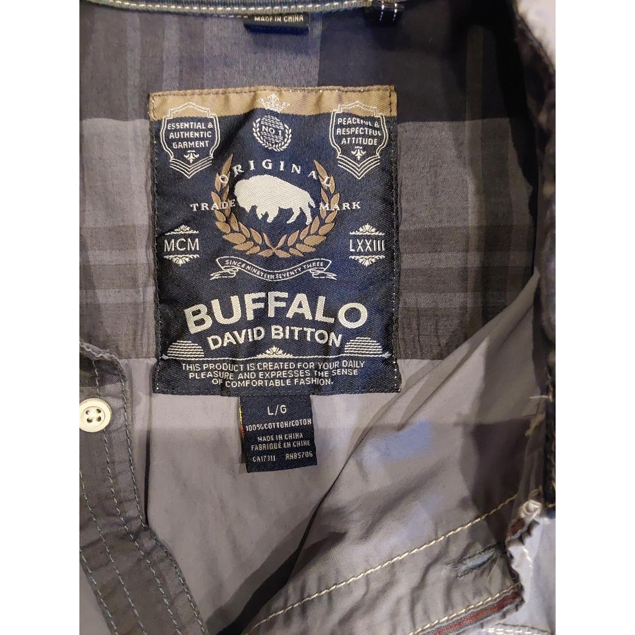 This Buffalo David Bitton gray shirt with white... - Depop