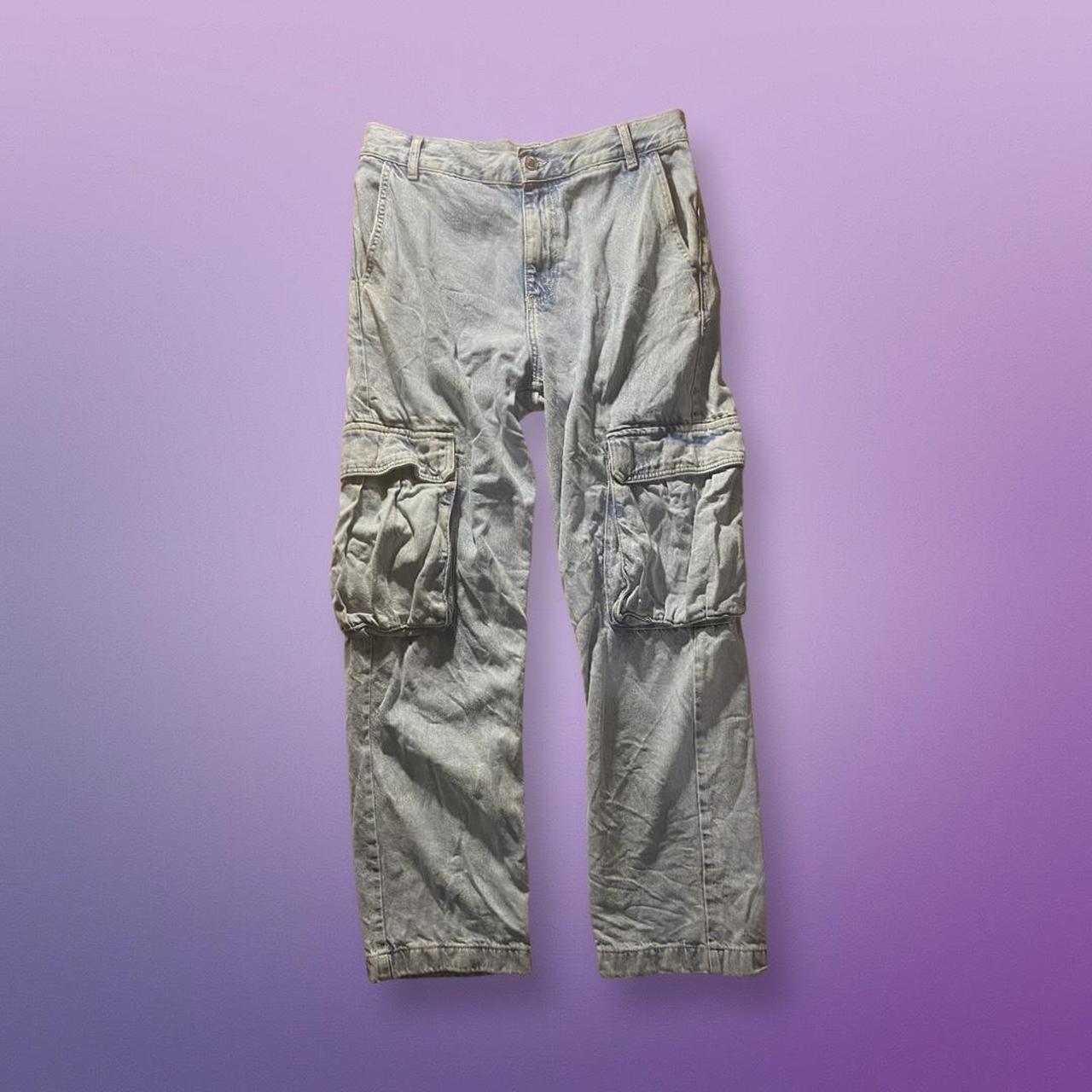 baggy cargo jeans from zara worn only few times size... Depop