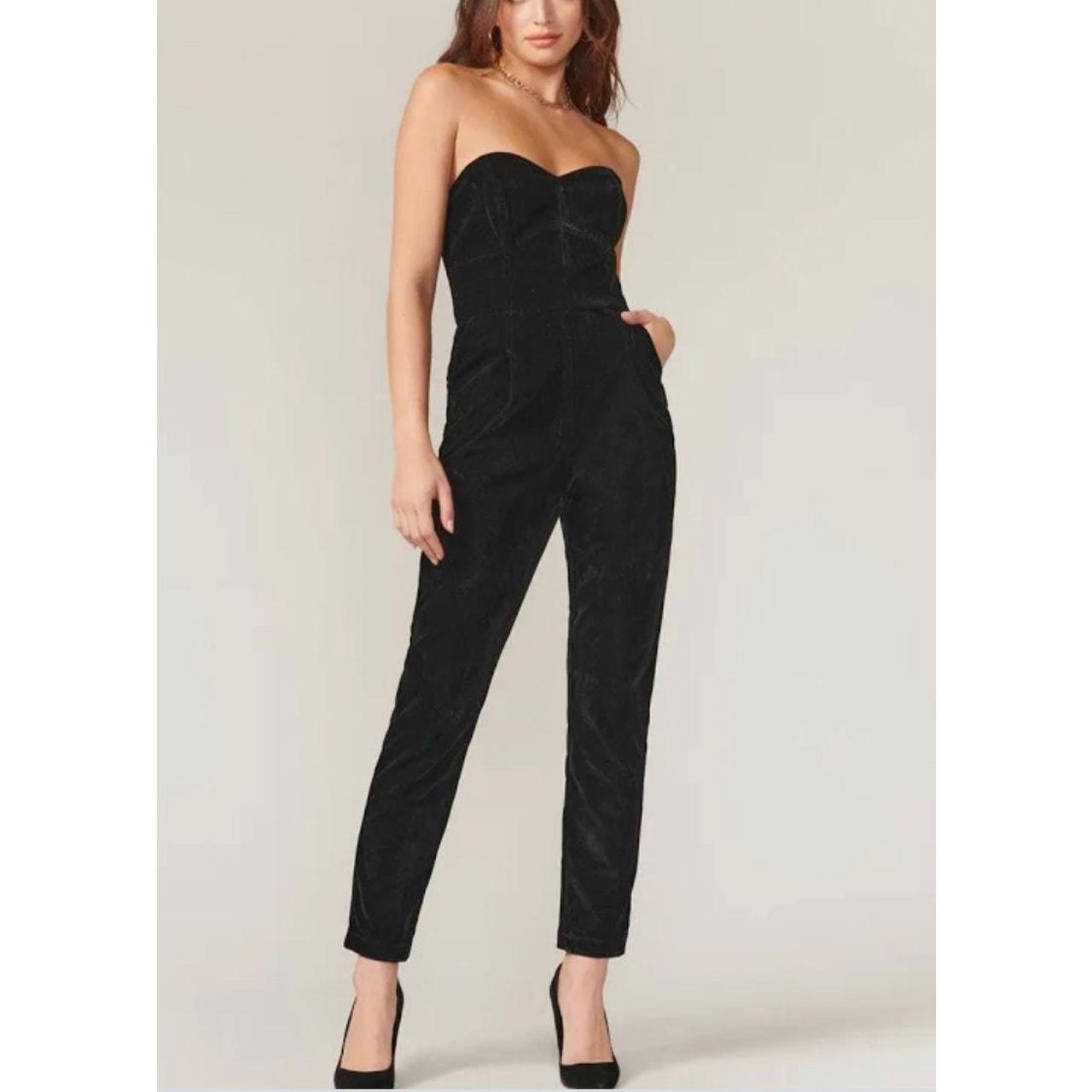 Strapless velvet jumpsuit online