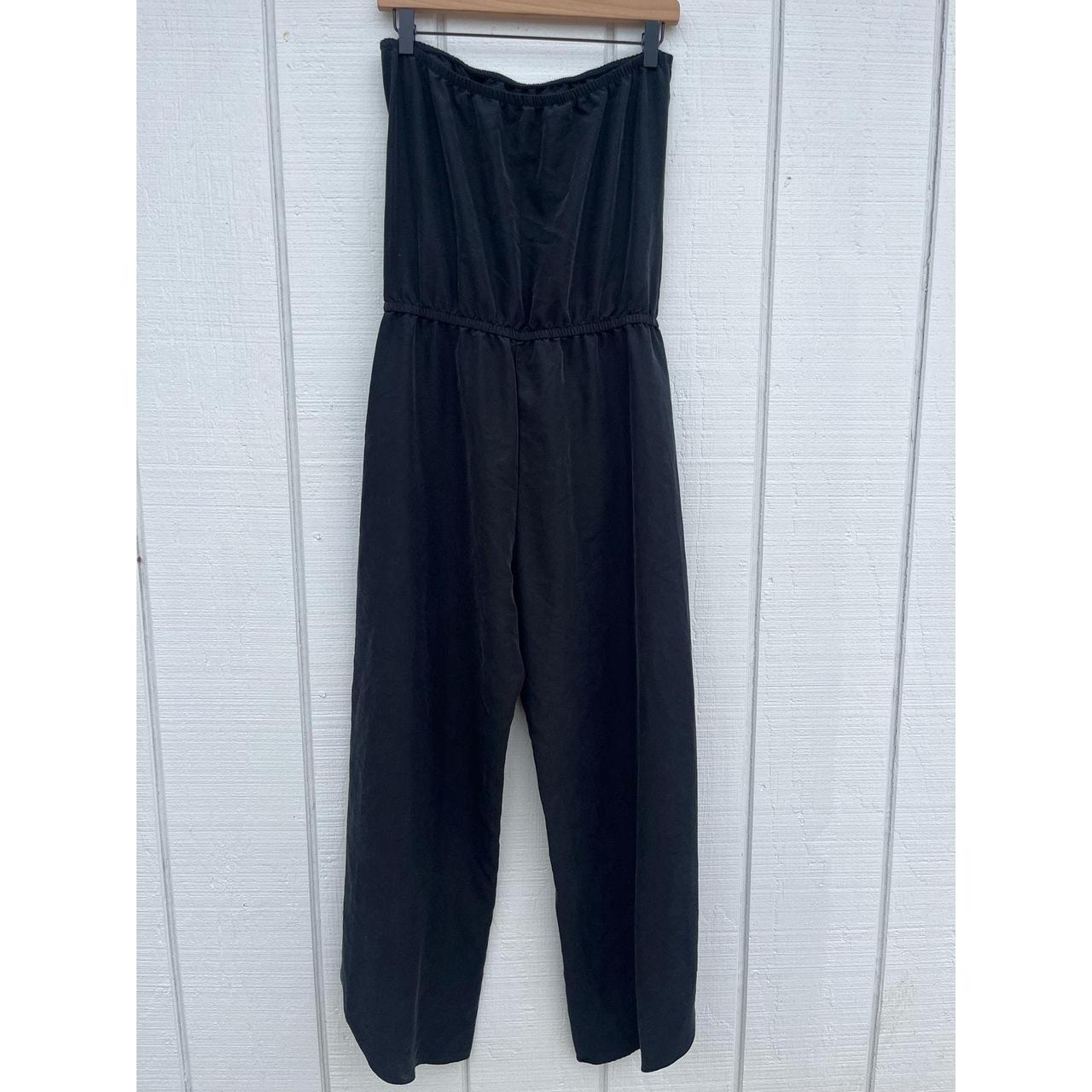 Drew Women s Black Strapless Jumpsuit with Fold Over