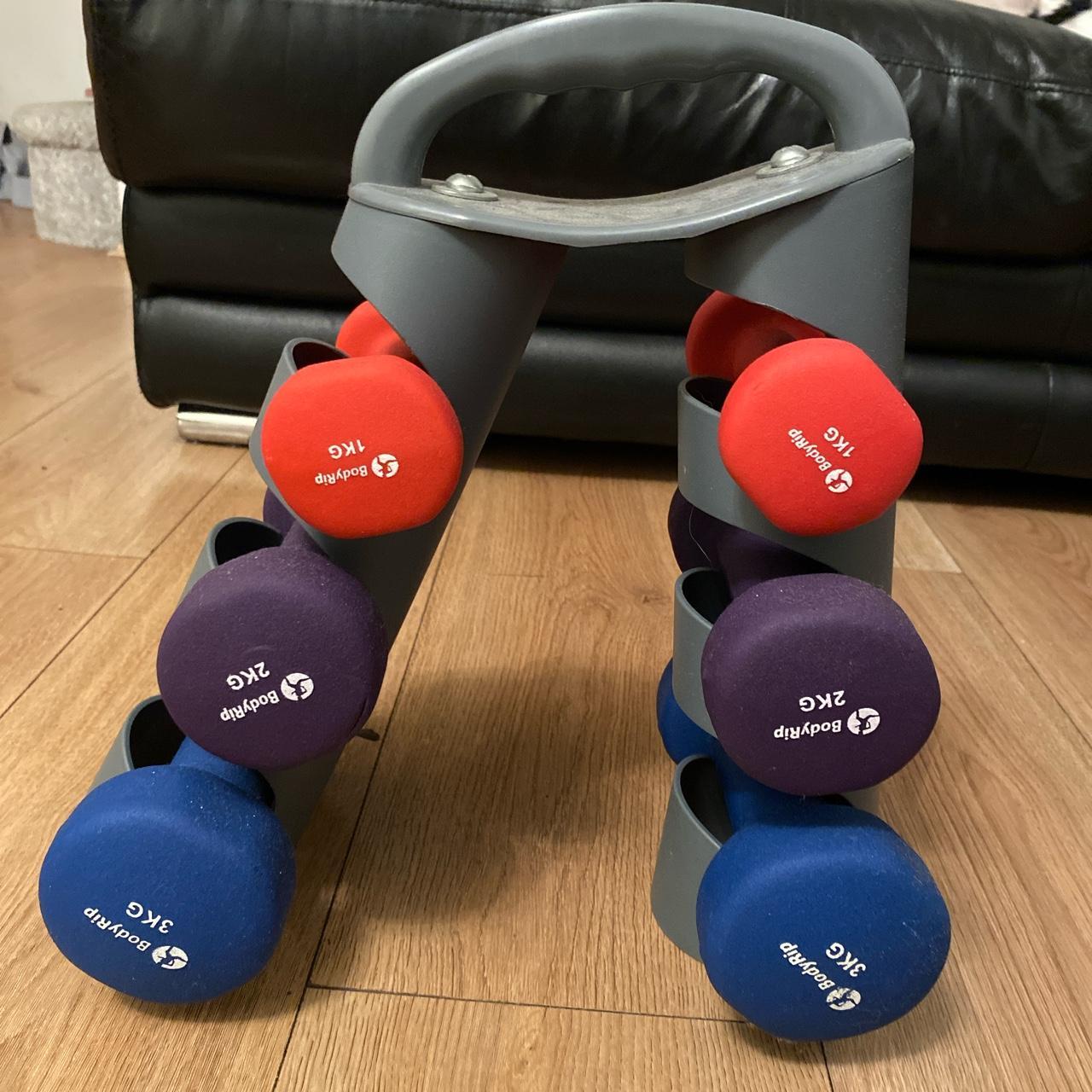 BODYRIP Dumbell set.1kg 2kg and 5kg.Like new. Depop