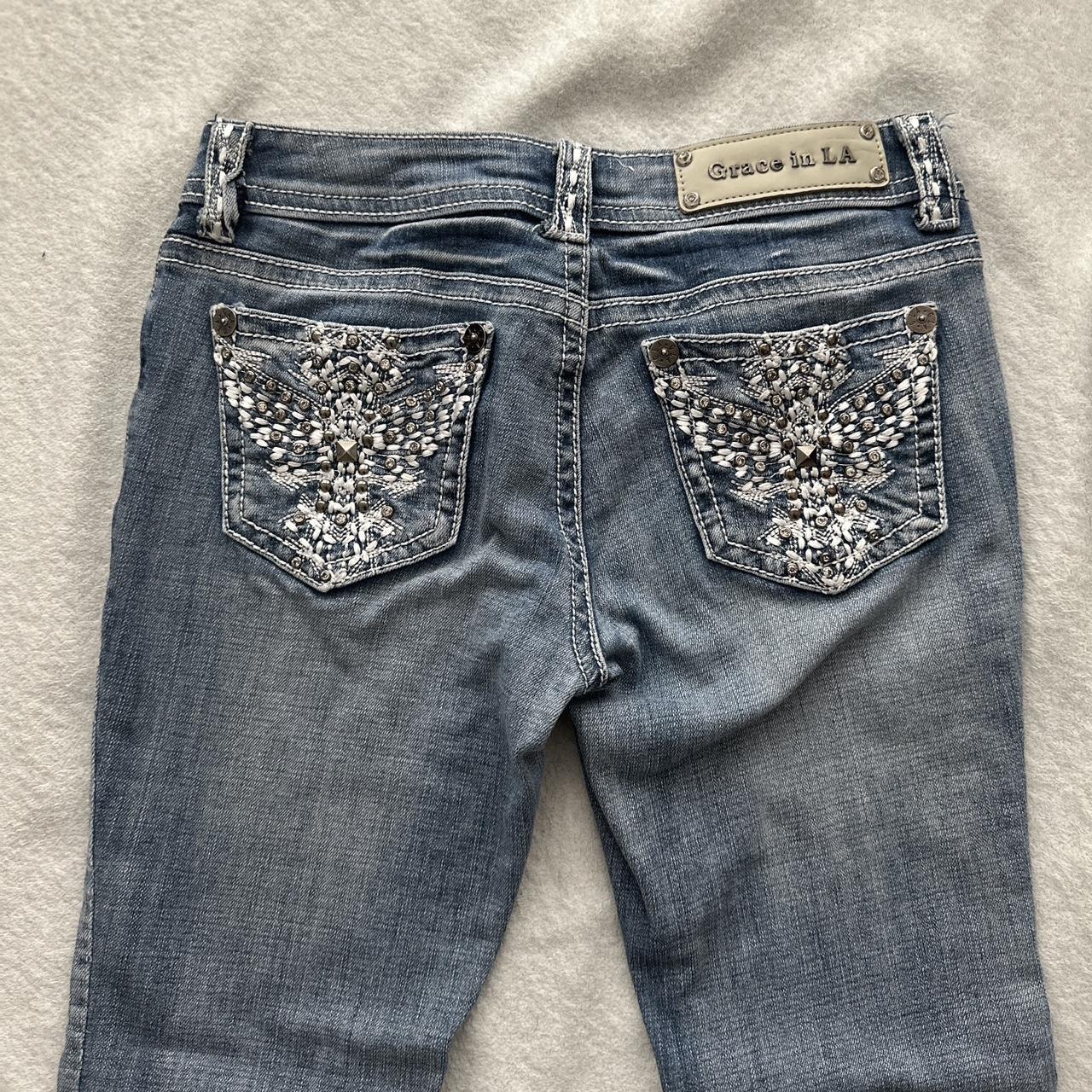 Y2K Grace in LA Women’s Jeans with embellished back... - Depop