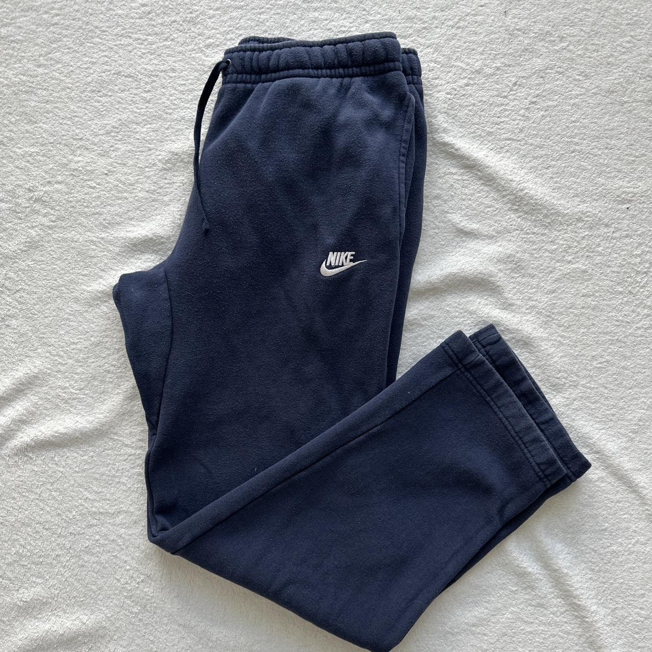 Nike Navy blue Sweatpants fleece / joggers track... Depop