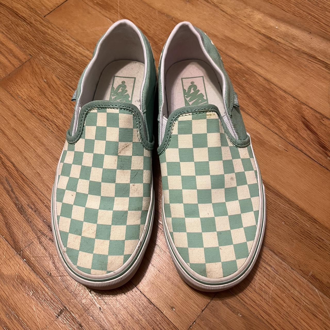 Mint green deals checkered vans