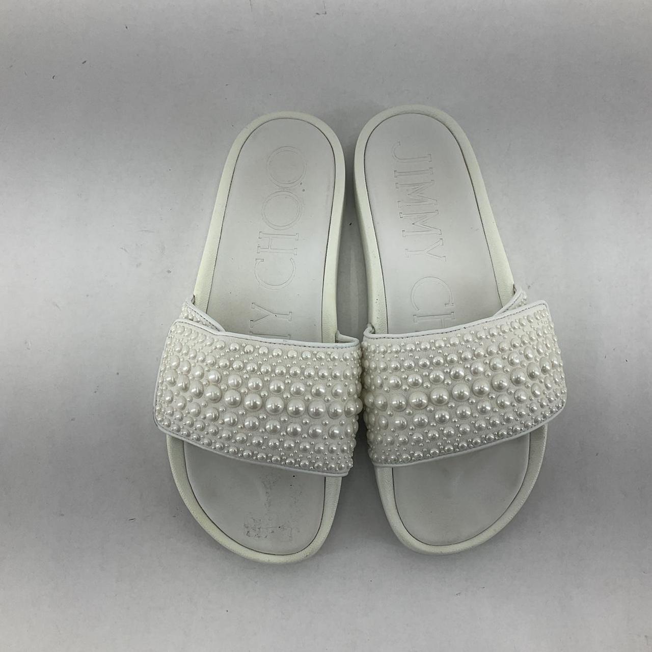 Jimmy Choo Fitz White Pearl Embellished Hook & Lop | Depop