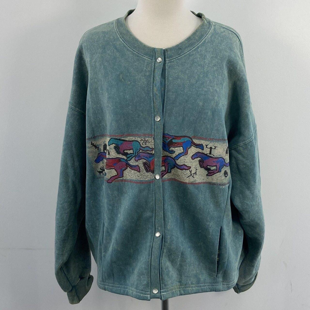 Vintage Stoneaged Rockwear Button up Sweatshirt womens large