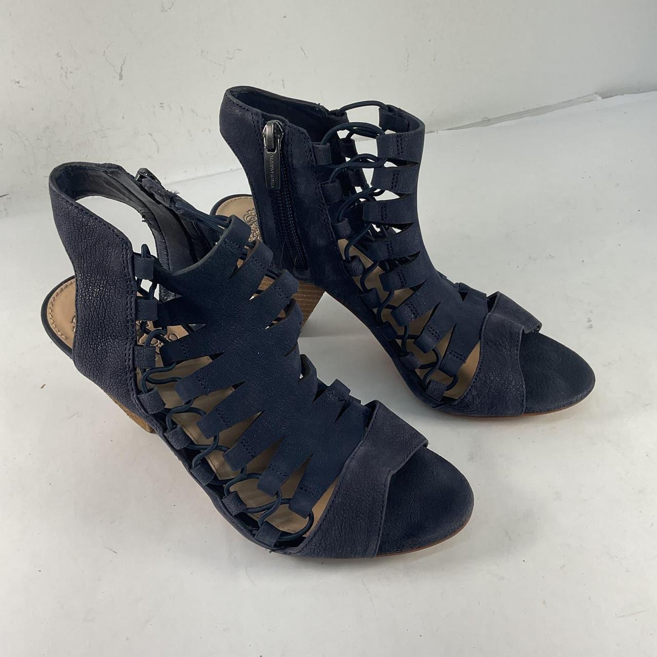 Vince Camuto Blue Leather Ankle Bootie Women s