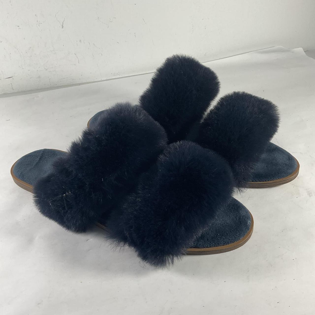 Shoes Loft Faux Fur Slippers LOFT Black Women's Fuzzy Faux Fur