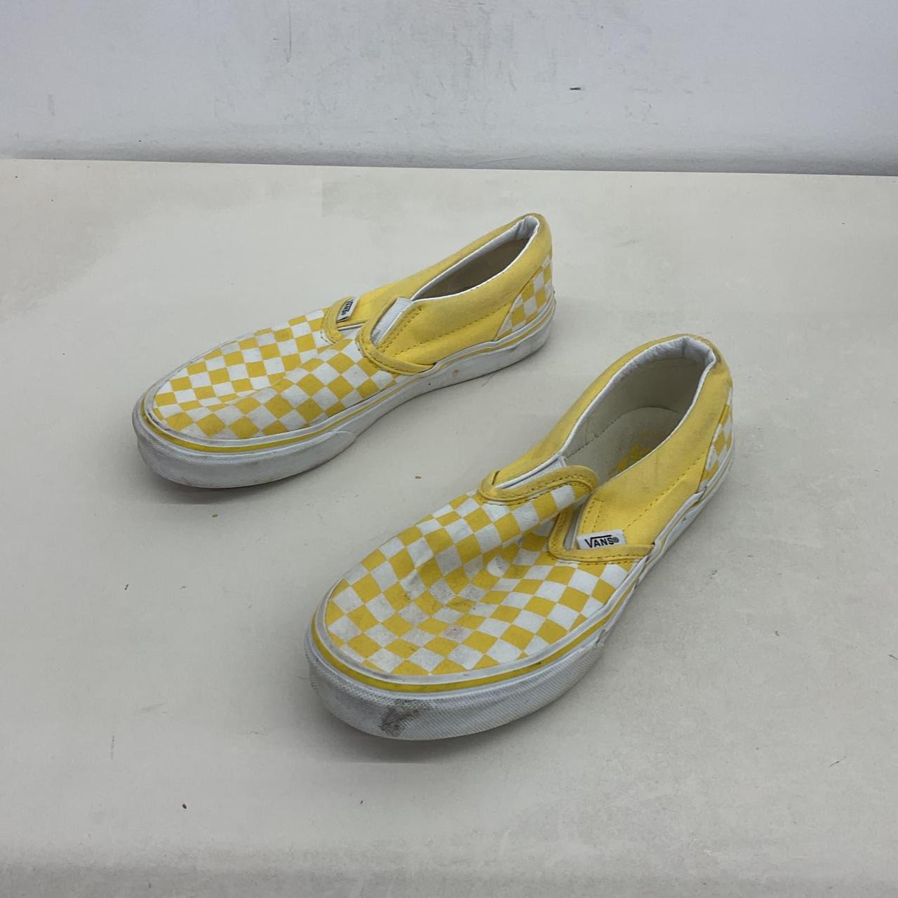 VANS Yellow Checkered Sneakers Unisex Kids Size 5