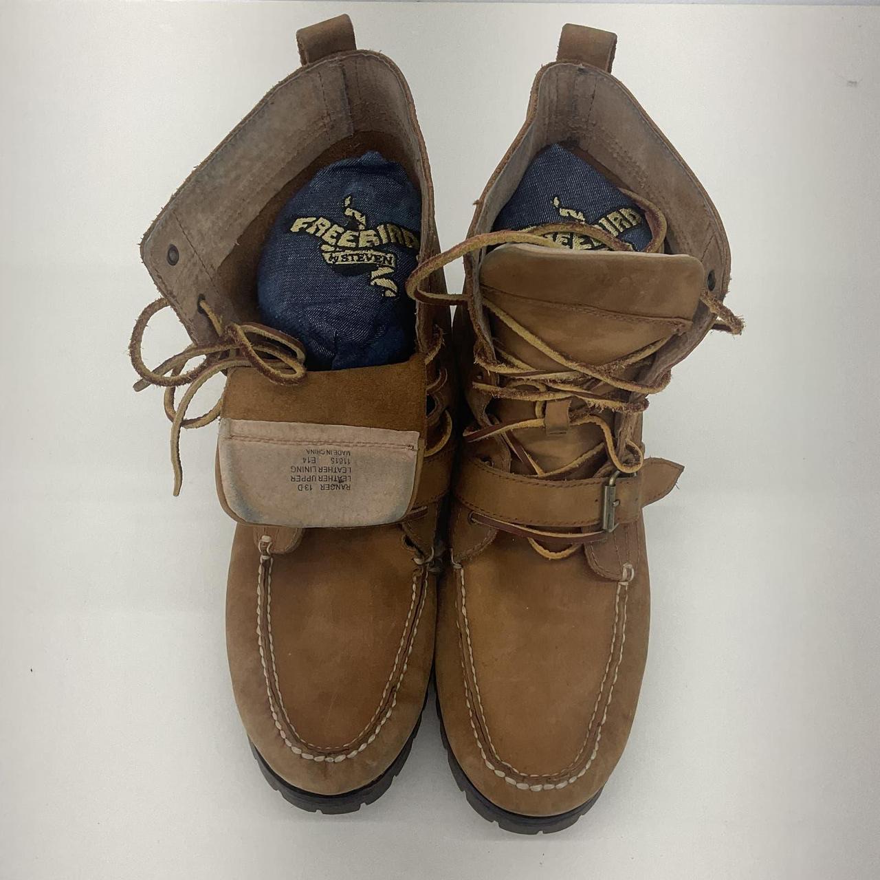 Polo Ralph Lauren Leather Ranger Combat Boots Brown