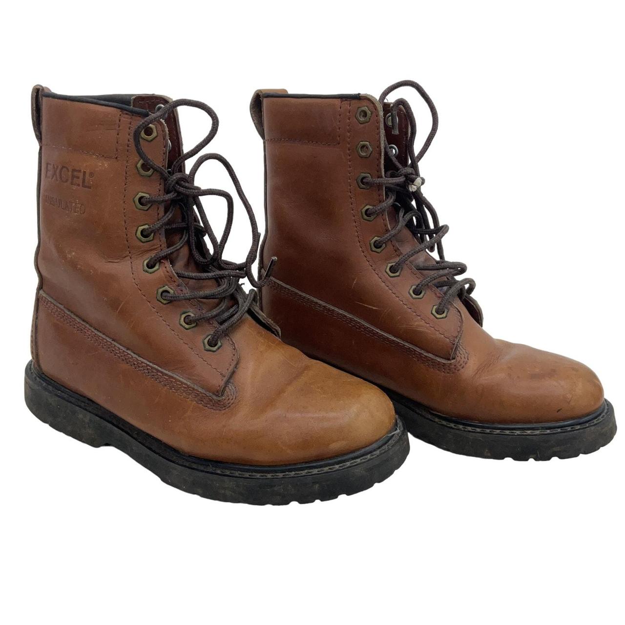 Tall leather work boots on sale