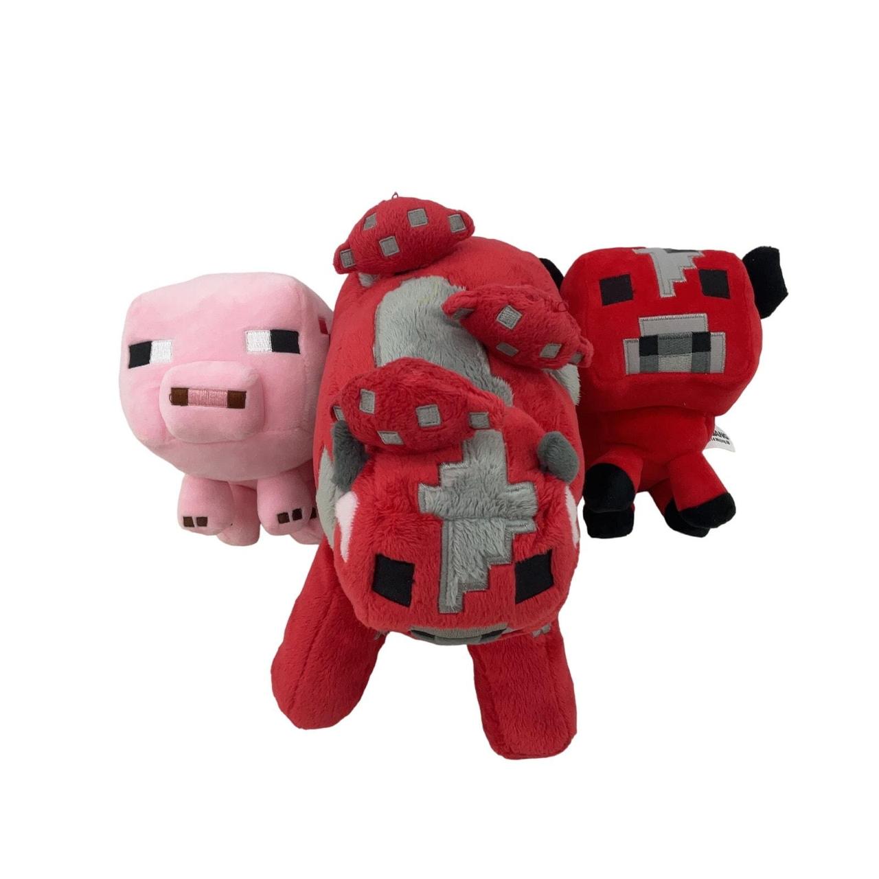 Mojang Minecraft Red Mooshroom Cow & Pink Pig... - Depop